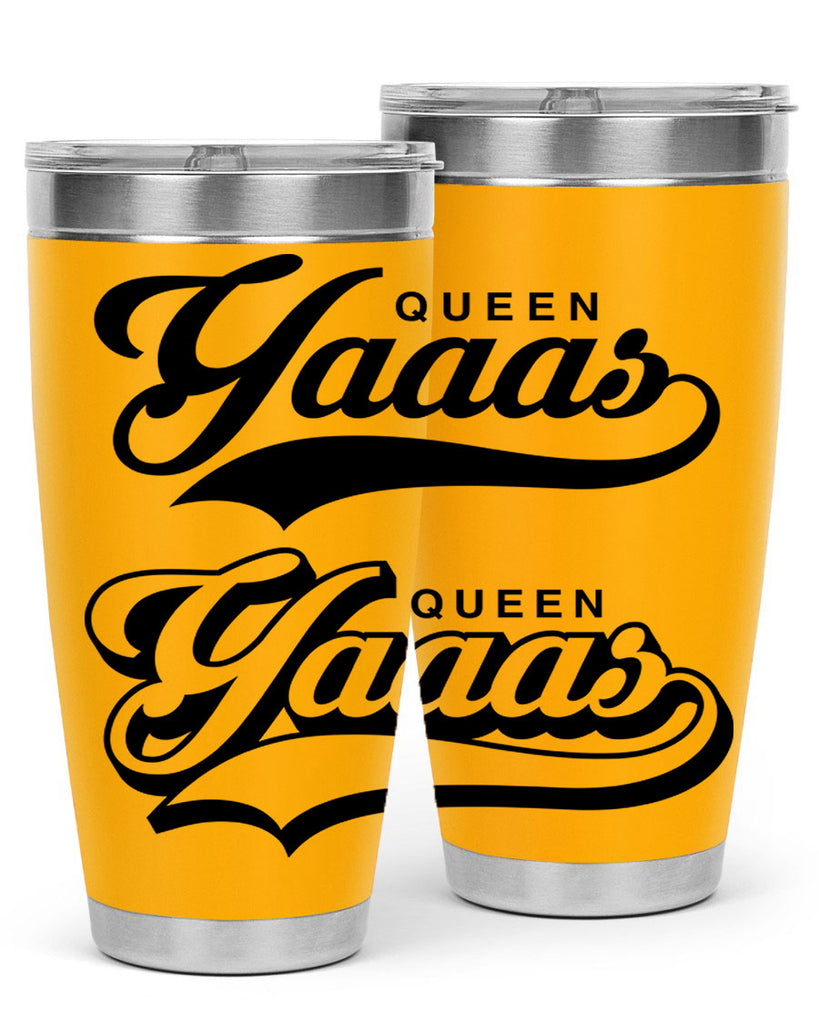 yaaas queen script 5#- black words phrases- Cotton Tank