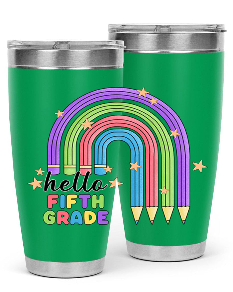 Hello 5th Grade Pencil Rainbow 13#- 5th grade- Tumbler