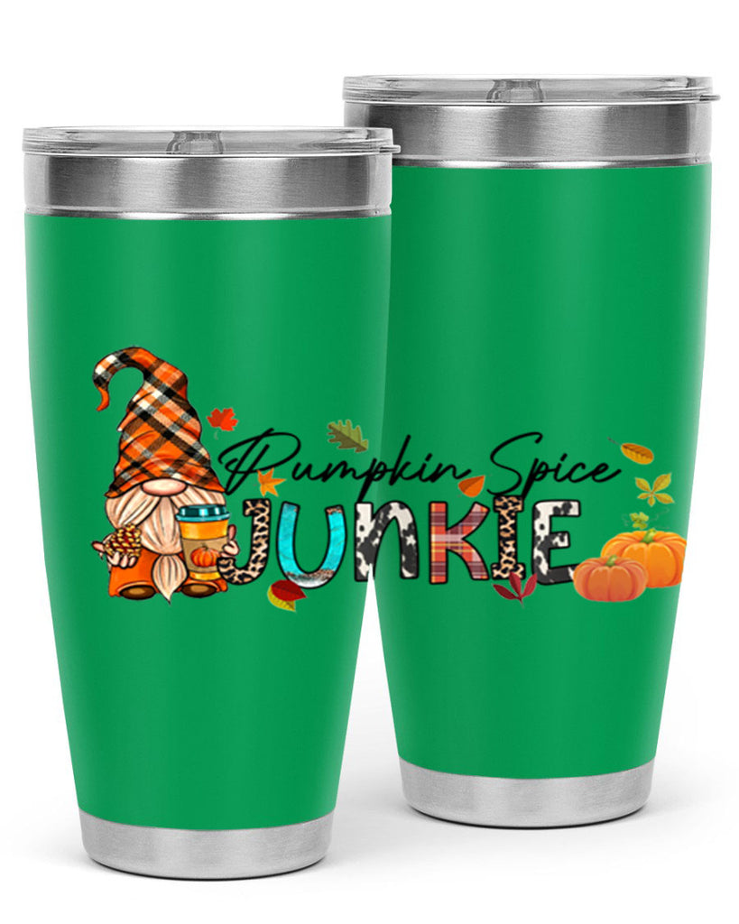 PumpkinSpiceJunkieFallGnome 567#- fall- Tumbler