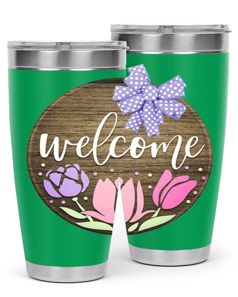 Welcome three flowers Mockup586#- spring- Tumbler