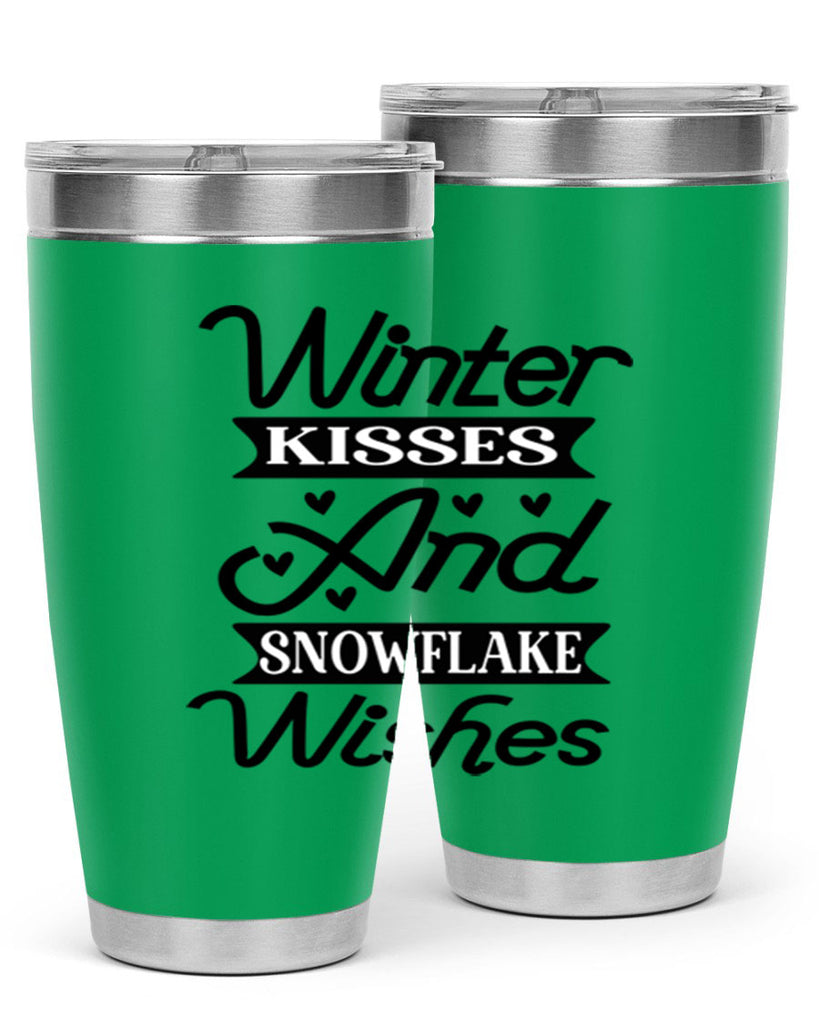 Winter Kisses And Snowflake Wishes 515#- winter- Tumbler