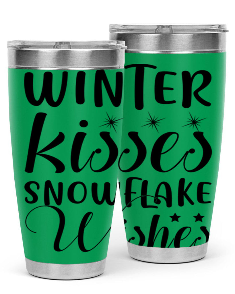 Winter Kisses Snowflake Wishes 561#- winter- Tumbler