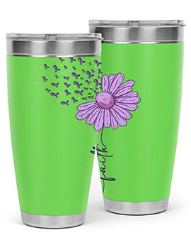 Purple Daisy Faith AlzheimerS Awareness 209#- alzheimers- Tumbler