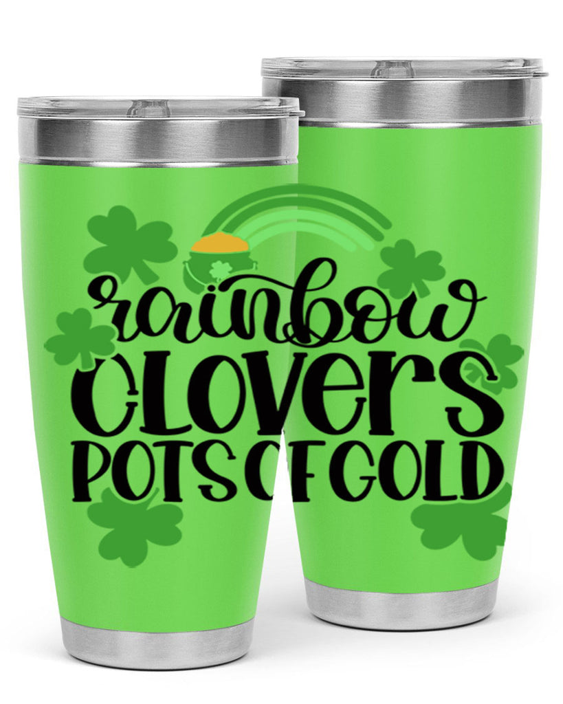 Rainbow Clovers Pots Of Gold Style 35#- St Patricks Day- Tumbler