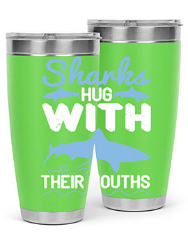 Sharks hug with their mouths Style 22#- shark  fish- Tumbler