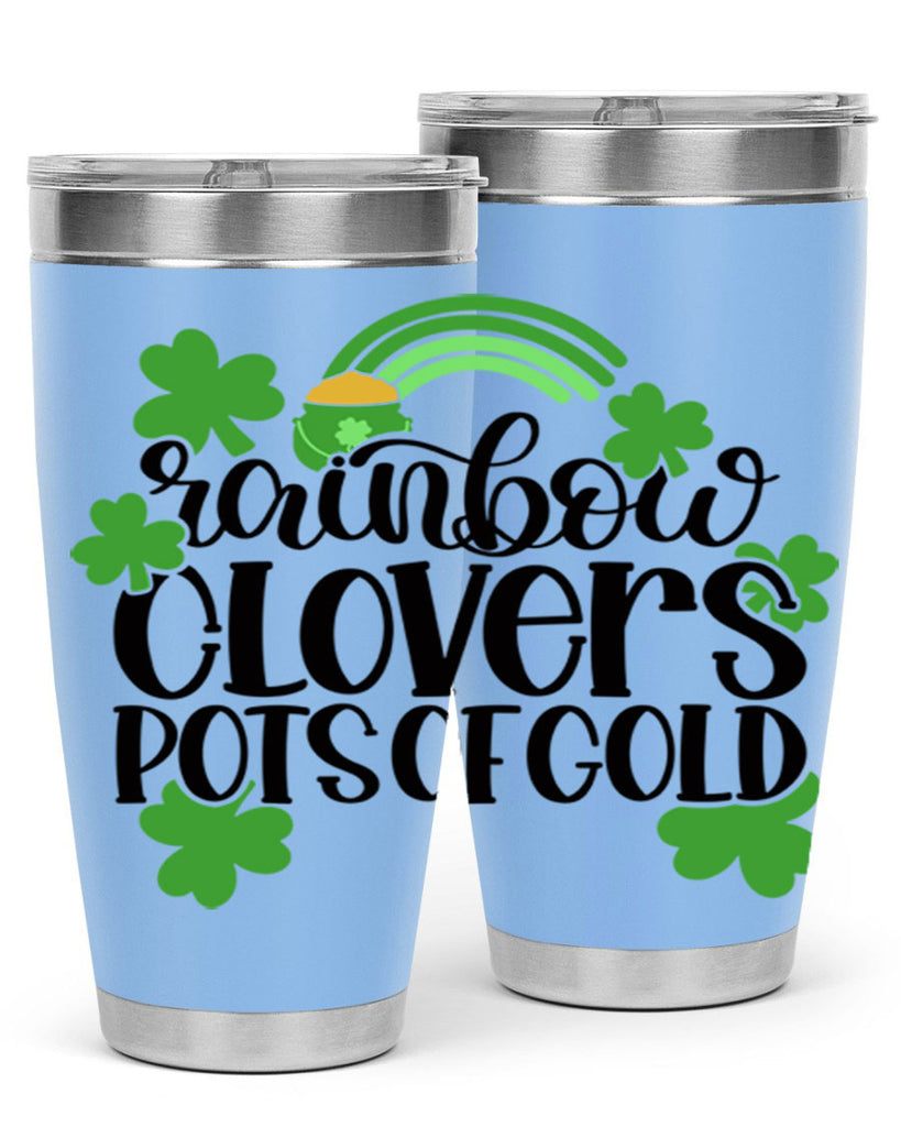Rainbow Clovers Pots Of Gold Style 35#- St Patricks Day- Tumbler