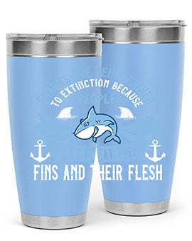 Sharks are being driven to extinction because people want to eat their Style 40#- shark  fish- Tumbler
