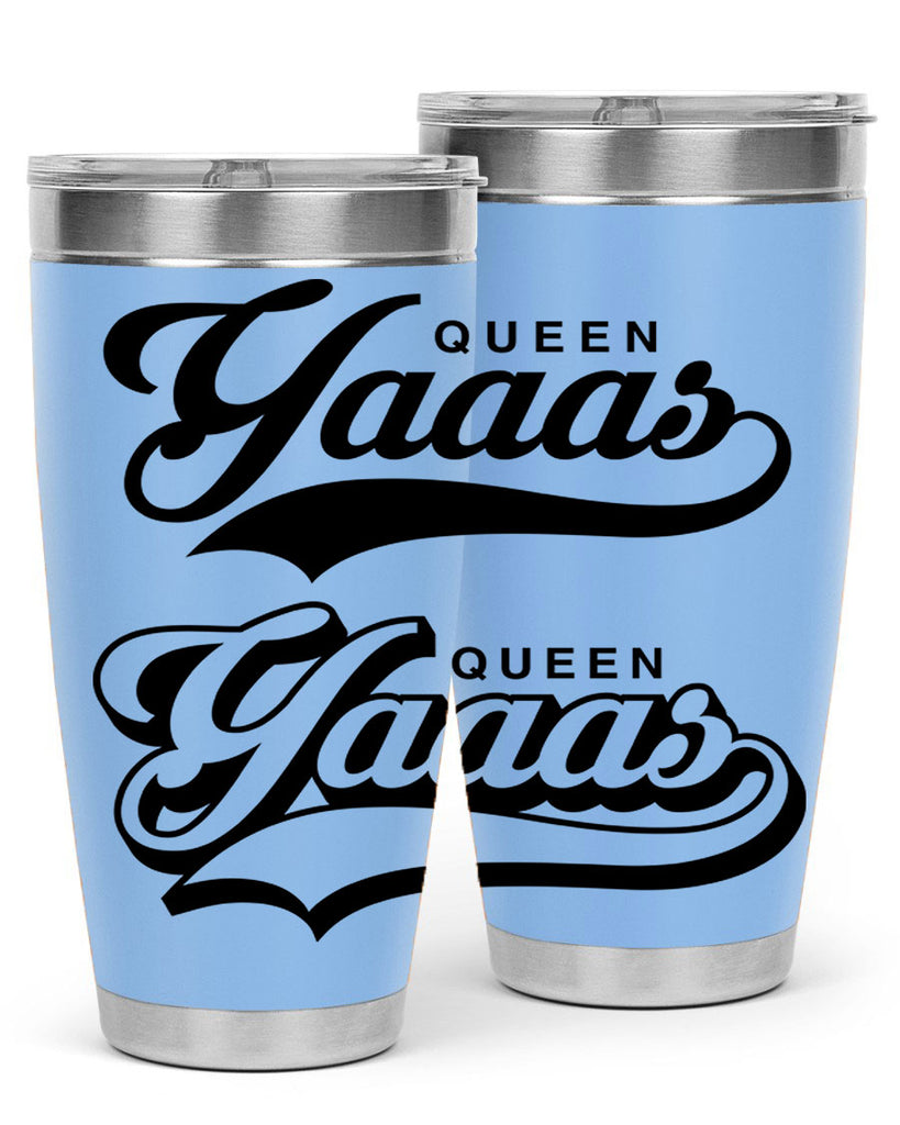 yaaas queen script 6#- black words phrases- Cotton Tank
