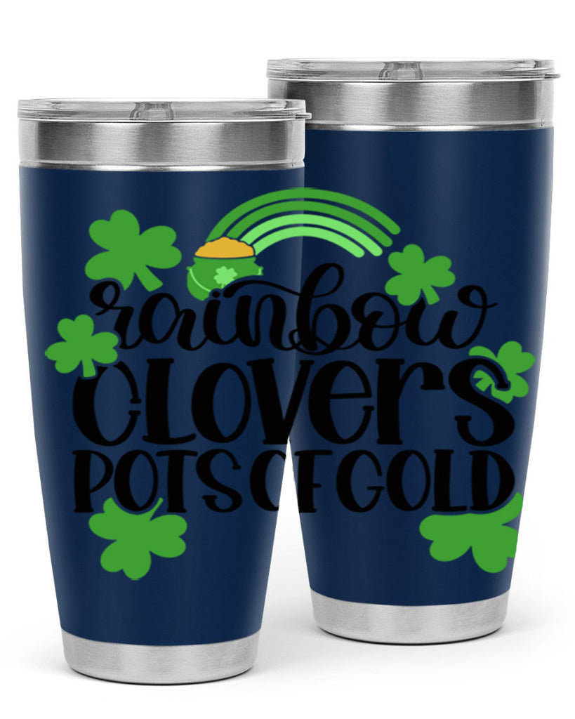 Rainbow Clovers Pots Of Gold Style 35#- St Patricks Day- Tumbler