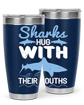 Sharks hug with their mouths Style 22#- shark  fish- Tumbler