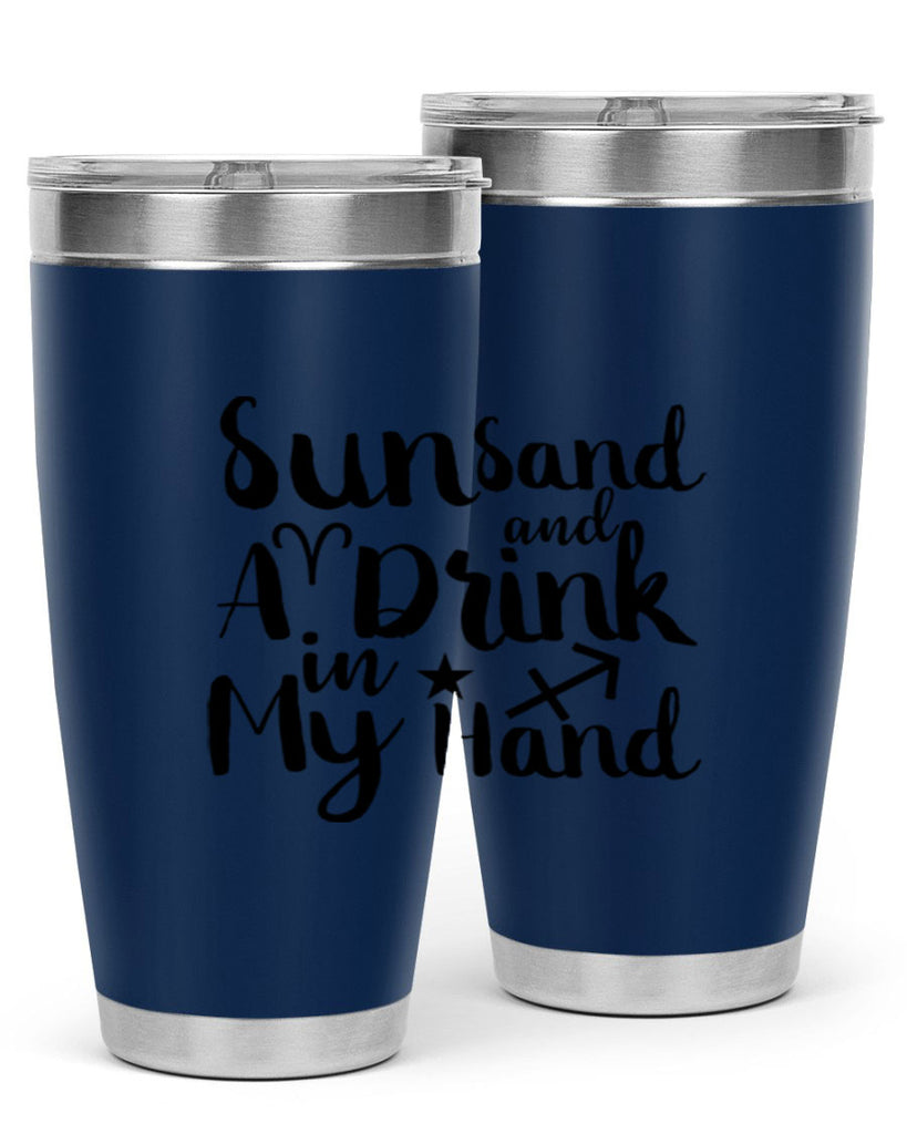 Sun Sand And A Drink In My Hand 480#- zodiac- Tumbler