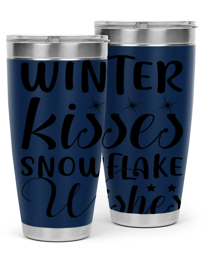 Winter Kisses Snowflake Wishes 561#- winter- Tumbler