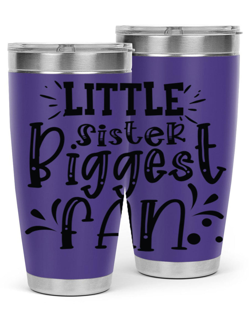 Little Sister Biggest Fan 2055#- baseball- Tumbler