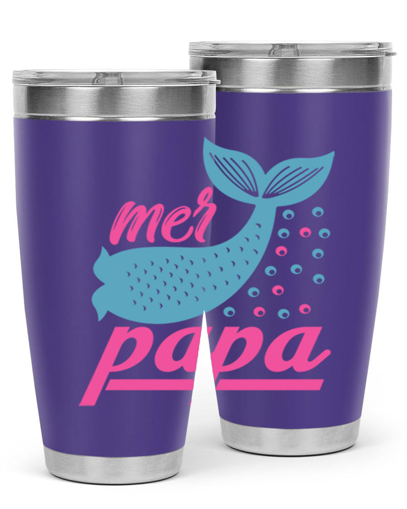 Mer Papa 344#- mermaid- Tumbler