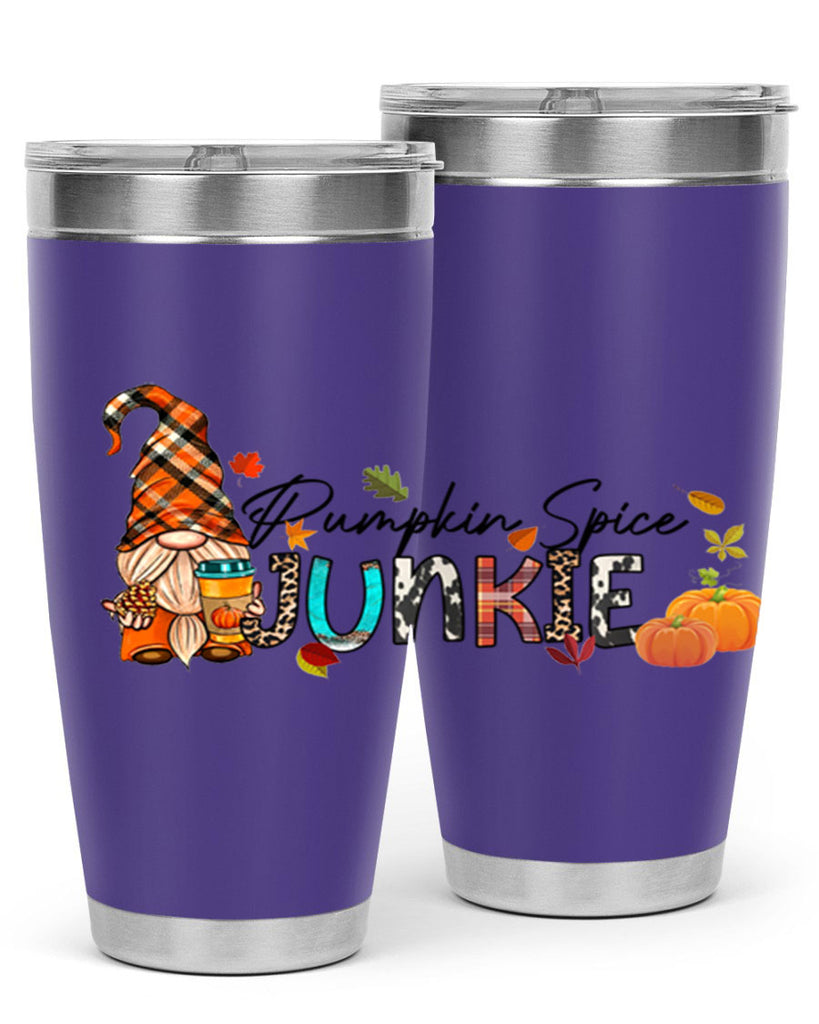 PumpkinSpiceJunkieFallGnome 567#- fall- Tumbler