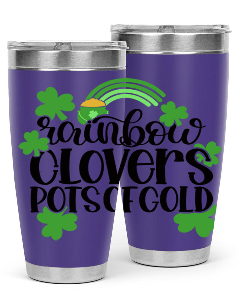 Rainbow Clovers Pots Of Gold Style 35#- St Patricks Day- Tumbler