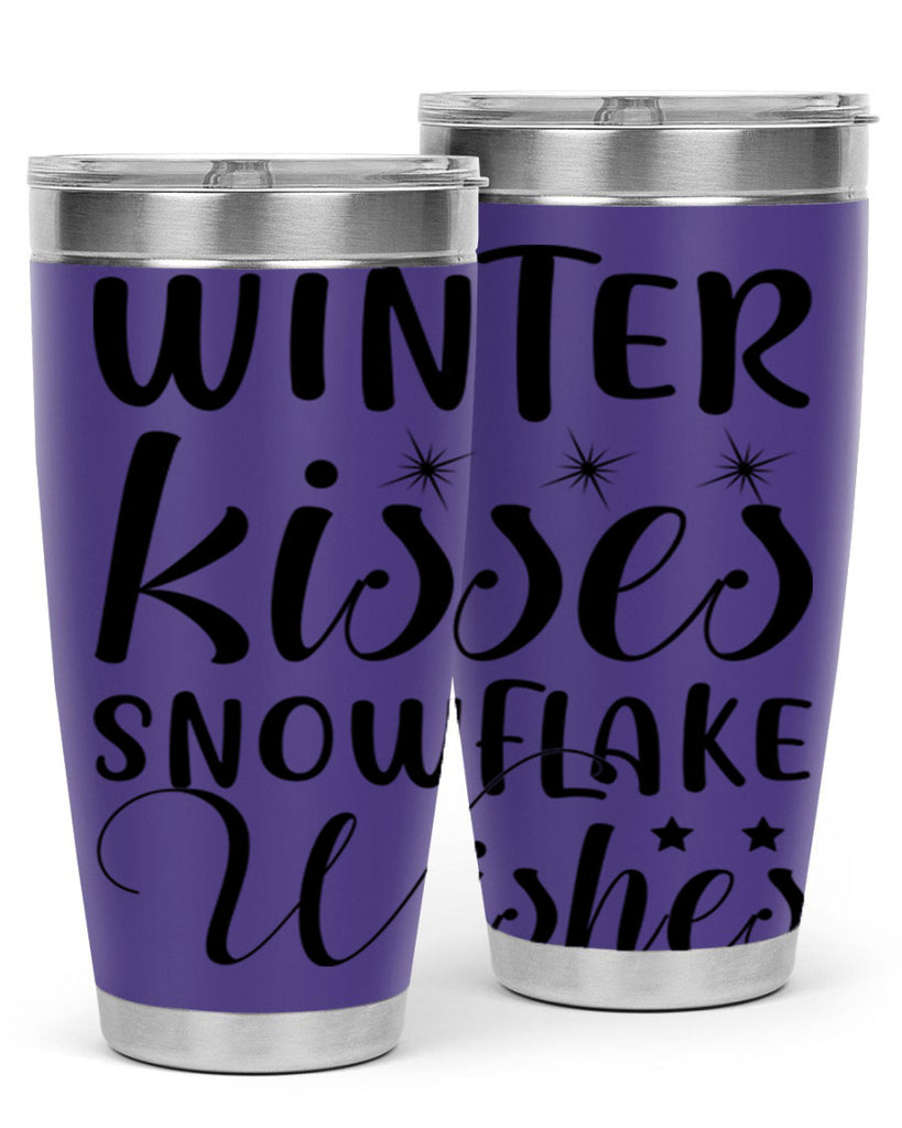 Winter Kisses Snowflake Wishes 561#- winter- Tumbler