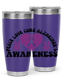 peace love cure alzheimer s awareness 206#- alzheimers- Tumbler