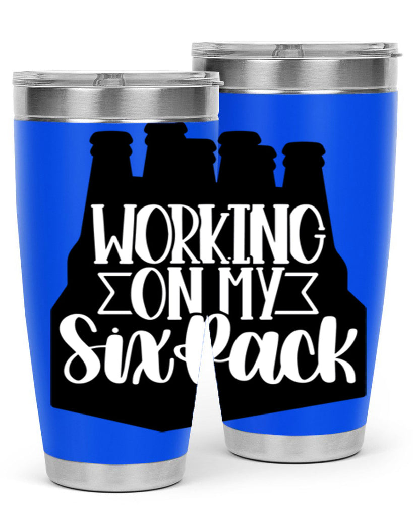 working on my six pack 13#- beer- Tumbler