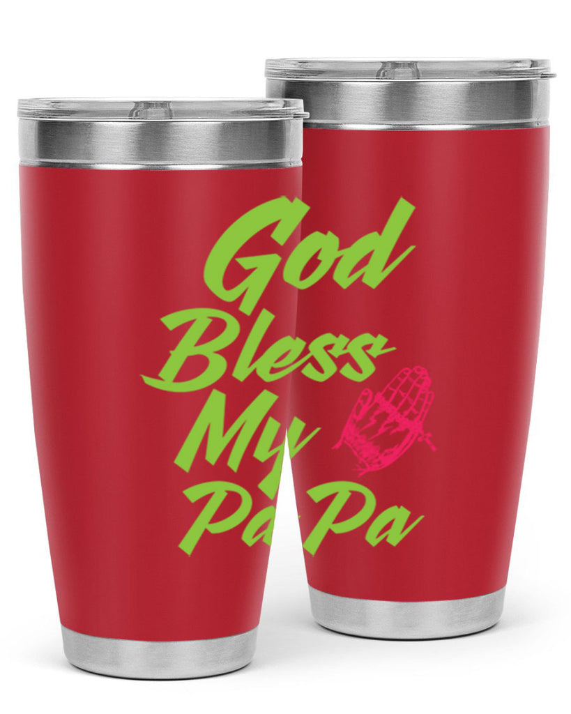 God Bless Papa 107#- grandpa - papa- Tumbler