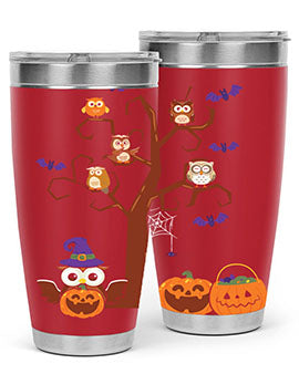 Owl With Pumpkin Halloween Tree A TurtleRabbit 16#- owl- Tumblers