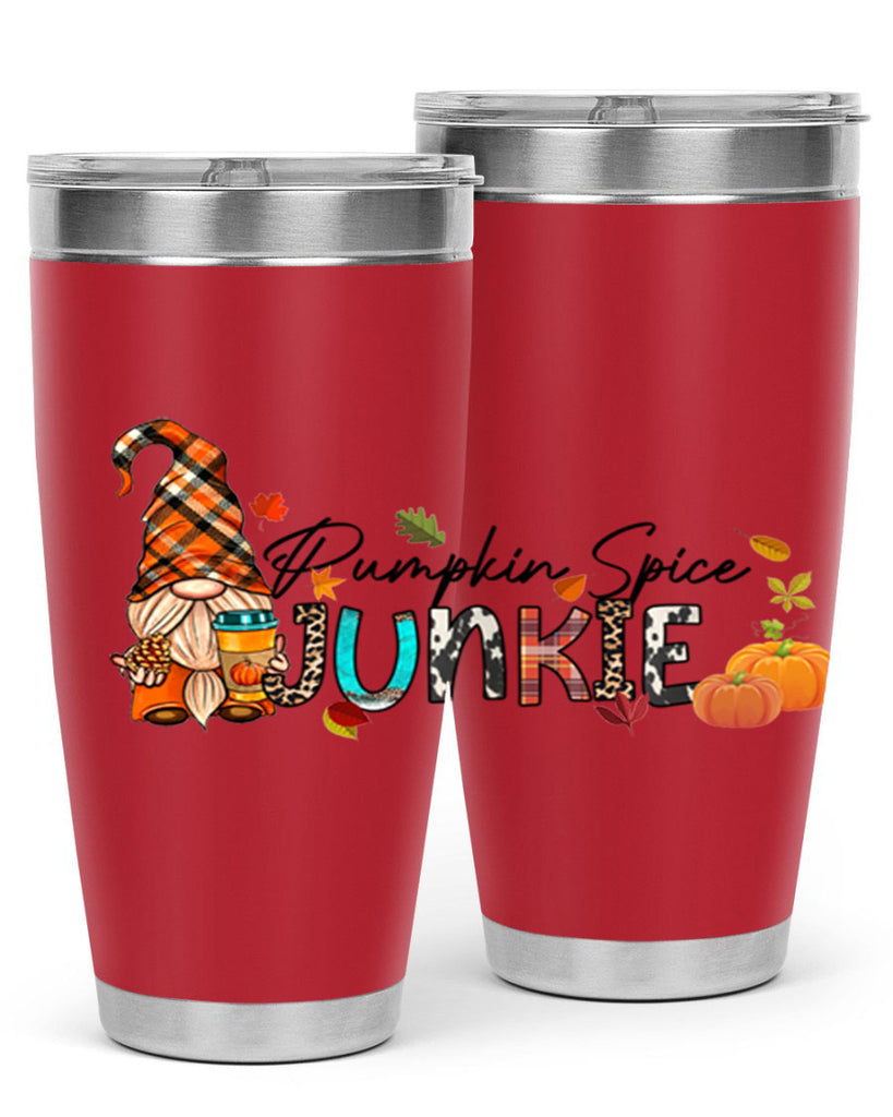 PumpkinSpiceJunkieFallGnome 567#- fall- Tumbler
