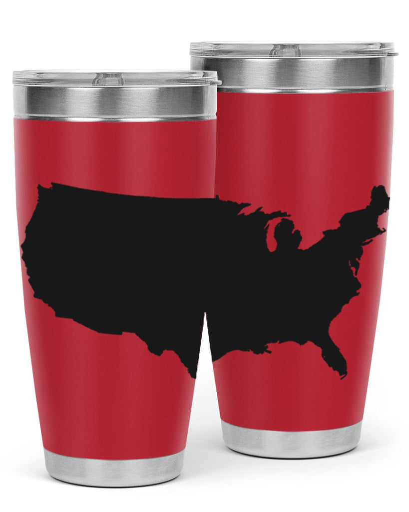 USA Solid Map Style 76#- Fourt Of July- Tumbler