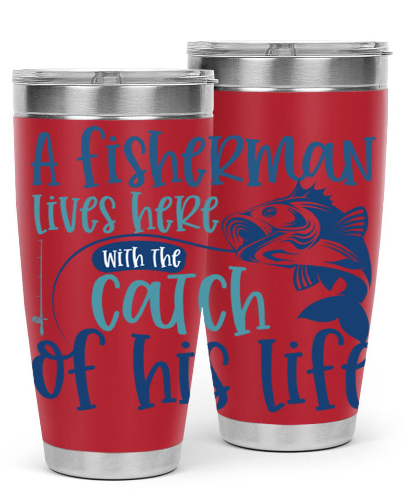 a fisherman lives here with the catch 228#- fishing- Tumbler