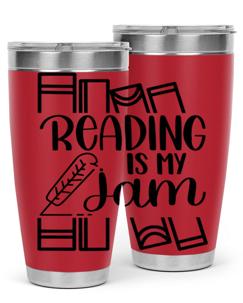 reading is my jam 29#- reading- Tumbler