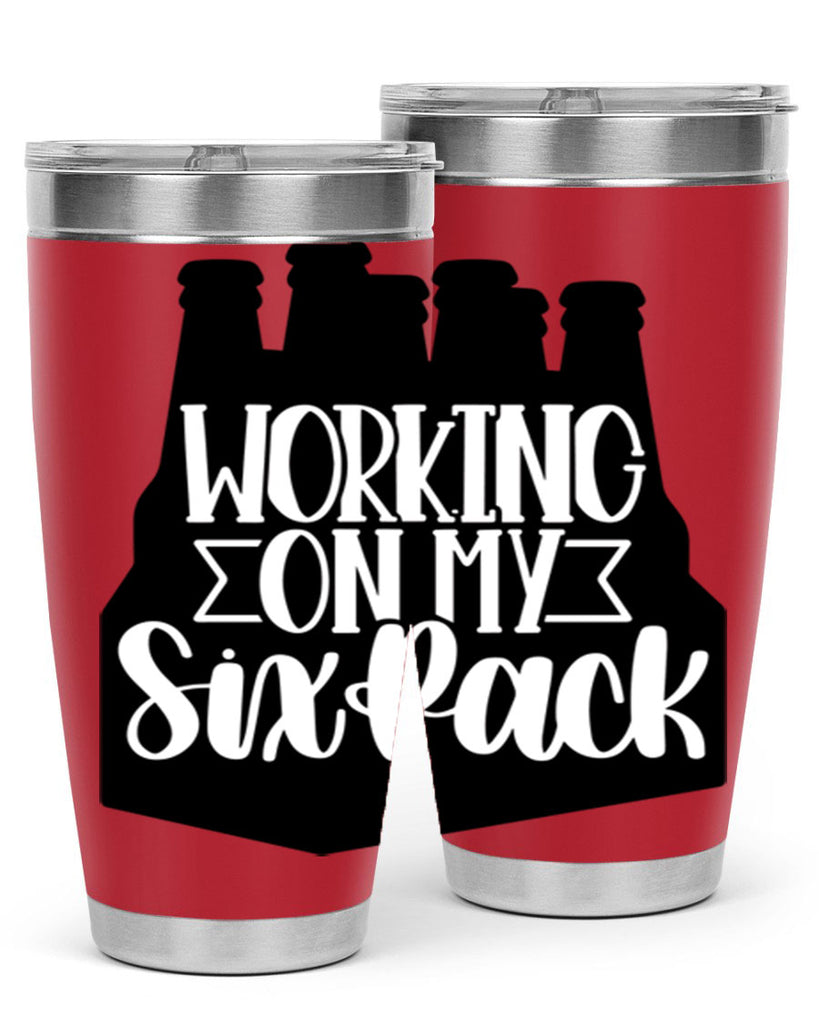 working on my six pack 13#- beer- Tumbler