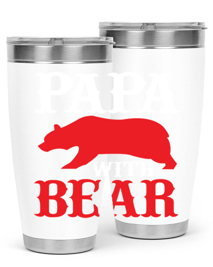 PAPA WITH BEAR 111#- grandpa - papa- Tumbler