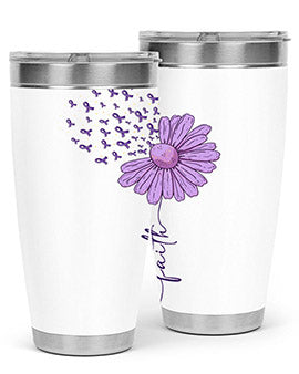 Purple Daisy Faith AlzheimerS Awareness 209#- alzheimers- Tumbler