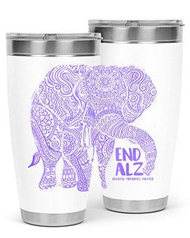 Purple Elephant Alzheimer Awareness 210#- alzheimers- Tumbler