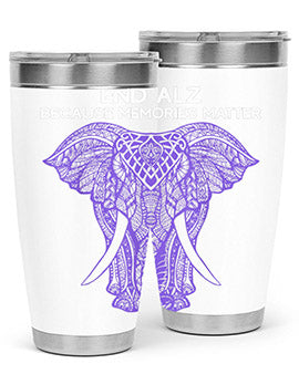 Purple Elephant Alzheimer Awareness 211#- alzheimers- Tumbler