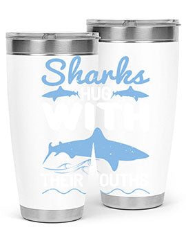 Sharks hug with their mouths Style 22#- shark  fish- Tumbler
