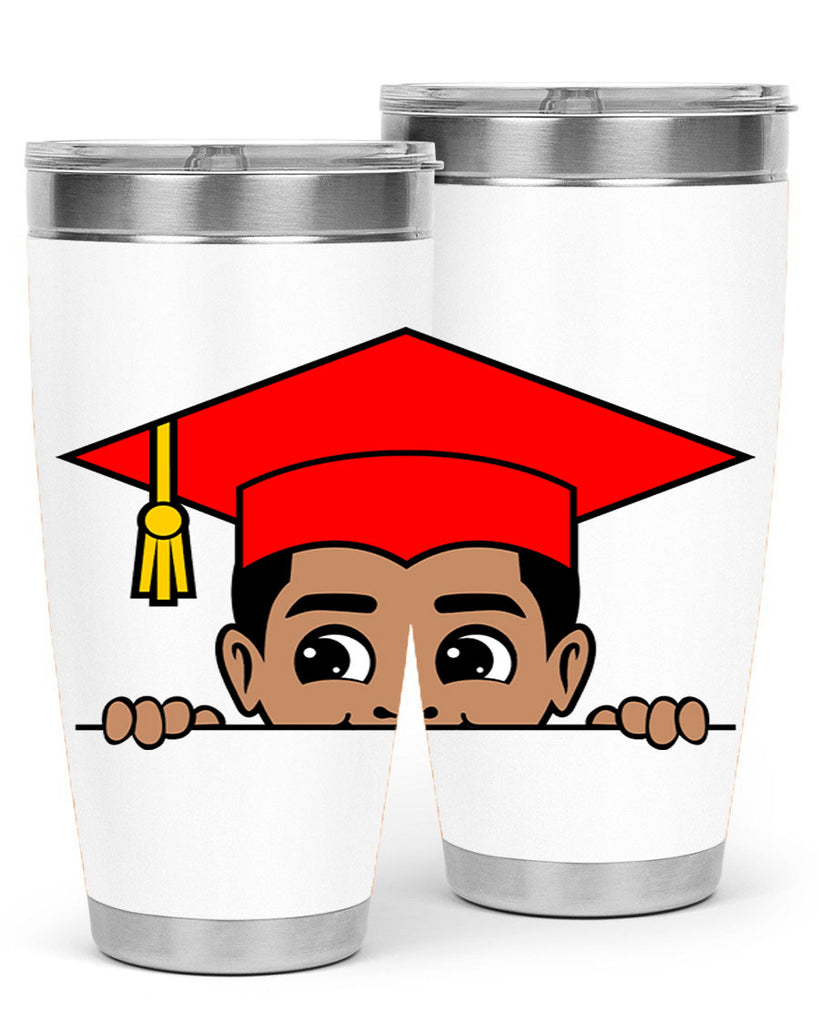 peekaboo afro puffs grad boy 20#- black men - boys- tumbler