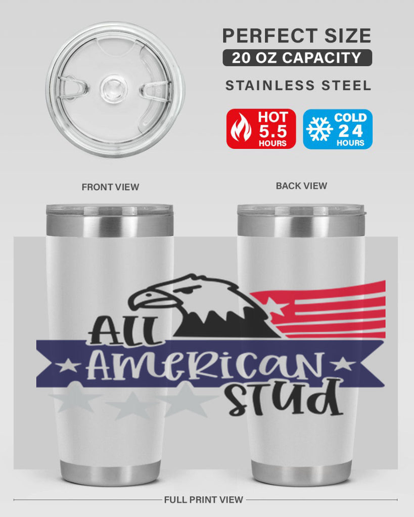 All American Stud Style 142#- Fourt Of July- Tumbler