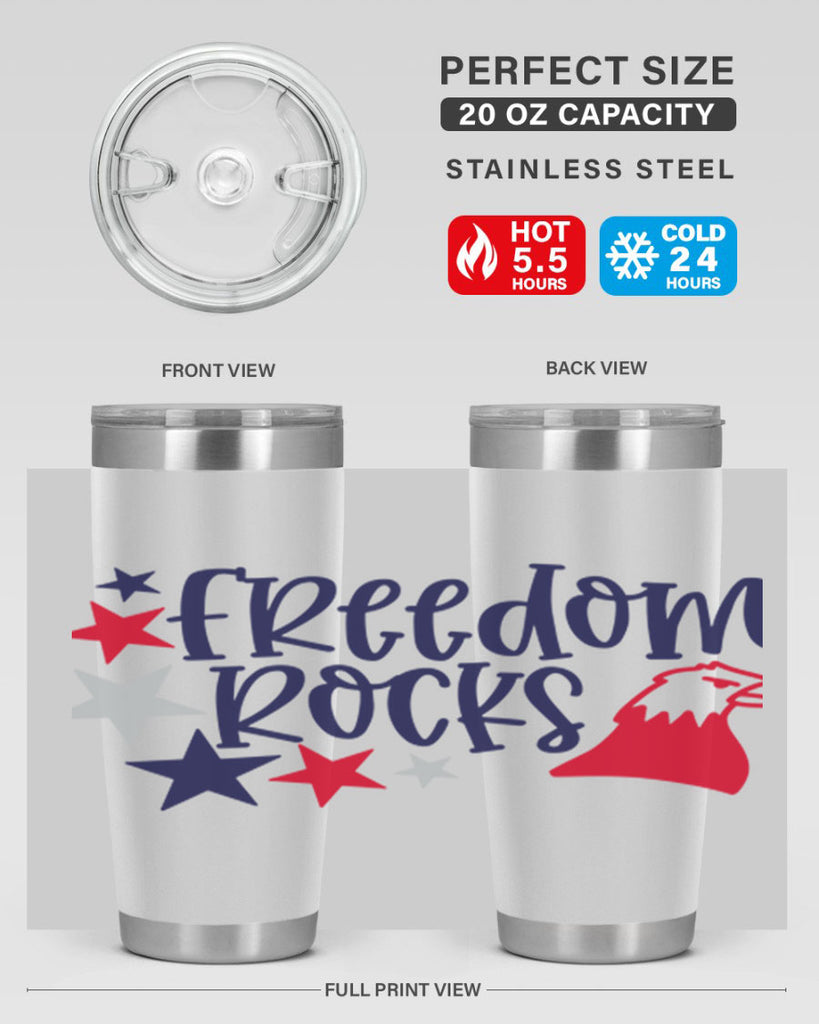 Freedom Rocks Style 148#- Fourt Of July- Tumbler