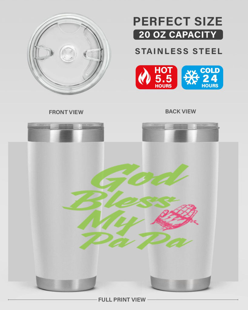 God Bless Papa 107#- grandpa - papa- Tumbler