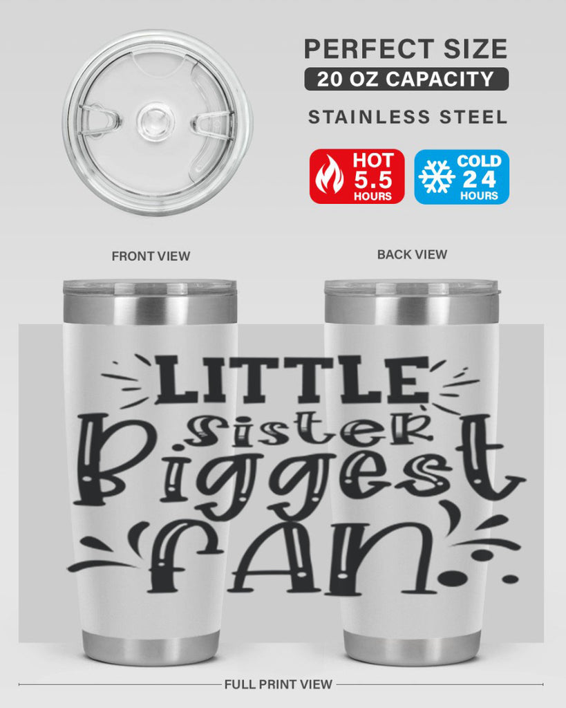 Little Sister Biggest Fan 2055#- baseball- Tumbler