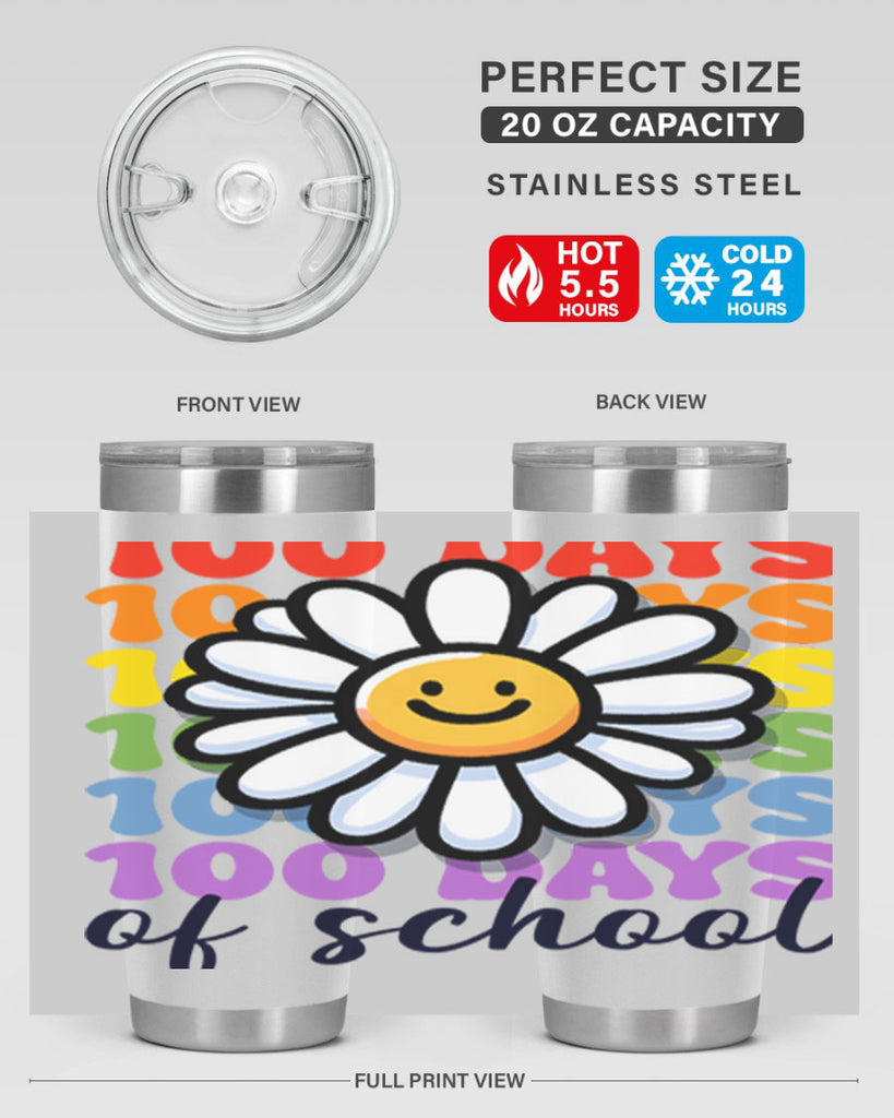 Retro Flower 100 Days Of 56#- 100 days of school- Tumbler