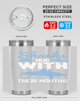 Sharks hug with their mouths Style 22#- shark  fish- Tumbler