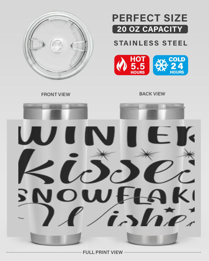 Winter Kisses Snowflake Wishes 561#- winter- Tumbler