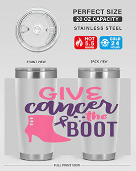 give cancer the boot Style 1#- breast cancer- Tumbler