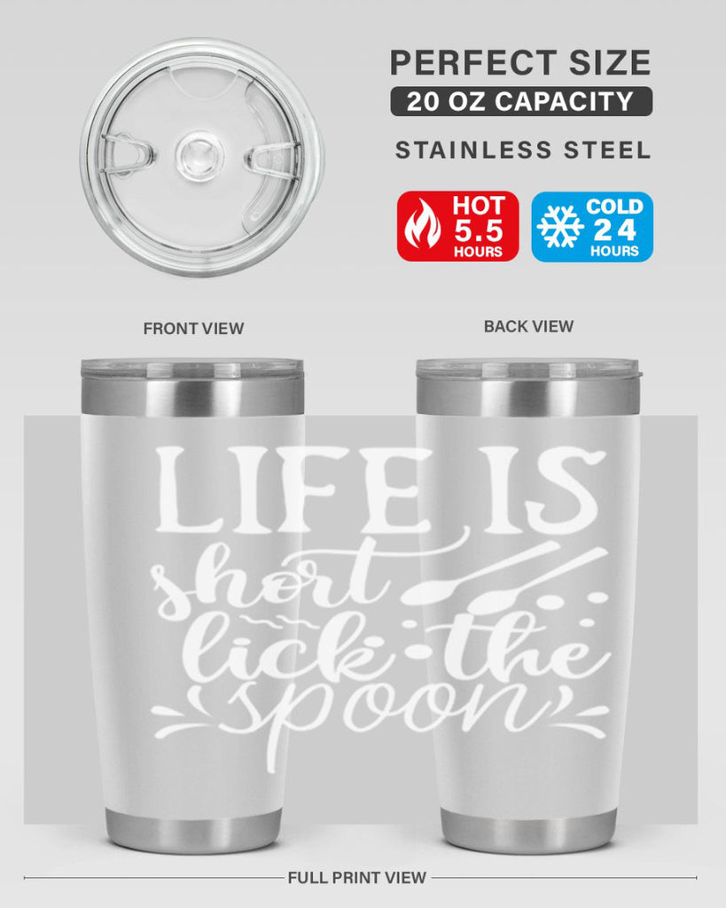life is short lick the spoon 25#- kitchen- Tumbler