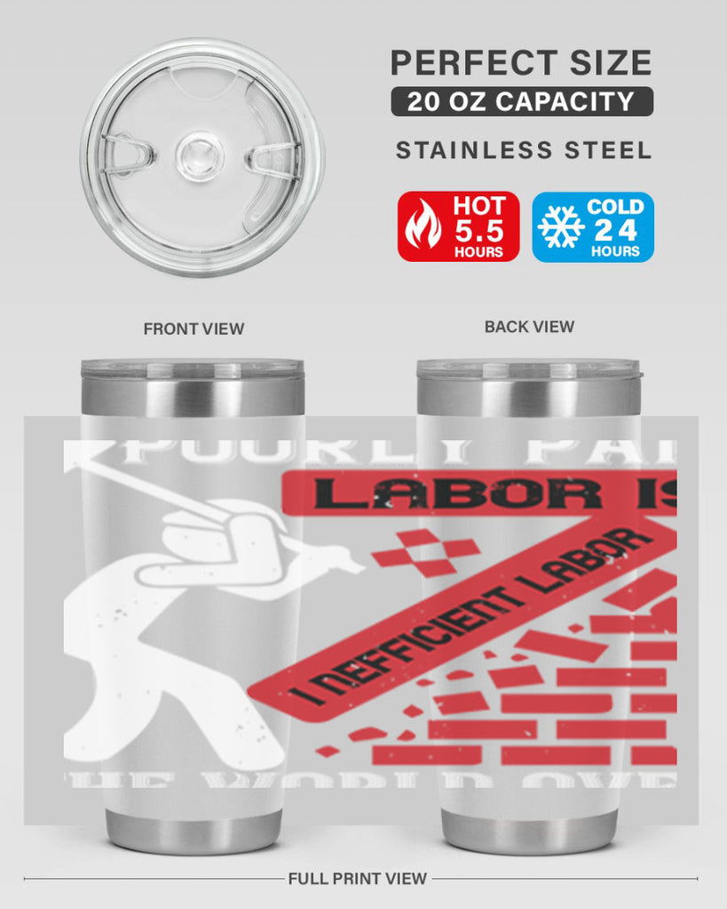 poorly paid labor is inefficient labor the world over 19#- labor day- Tumbler
