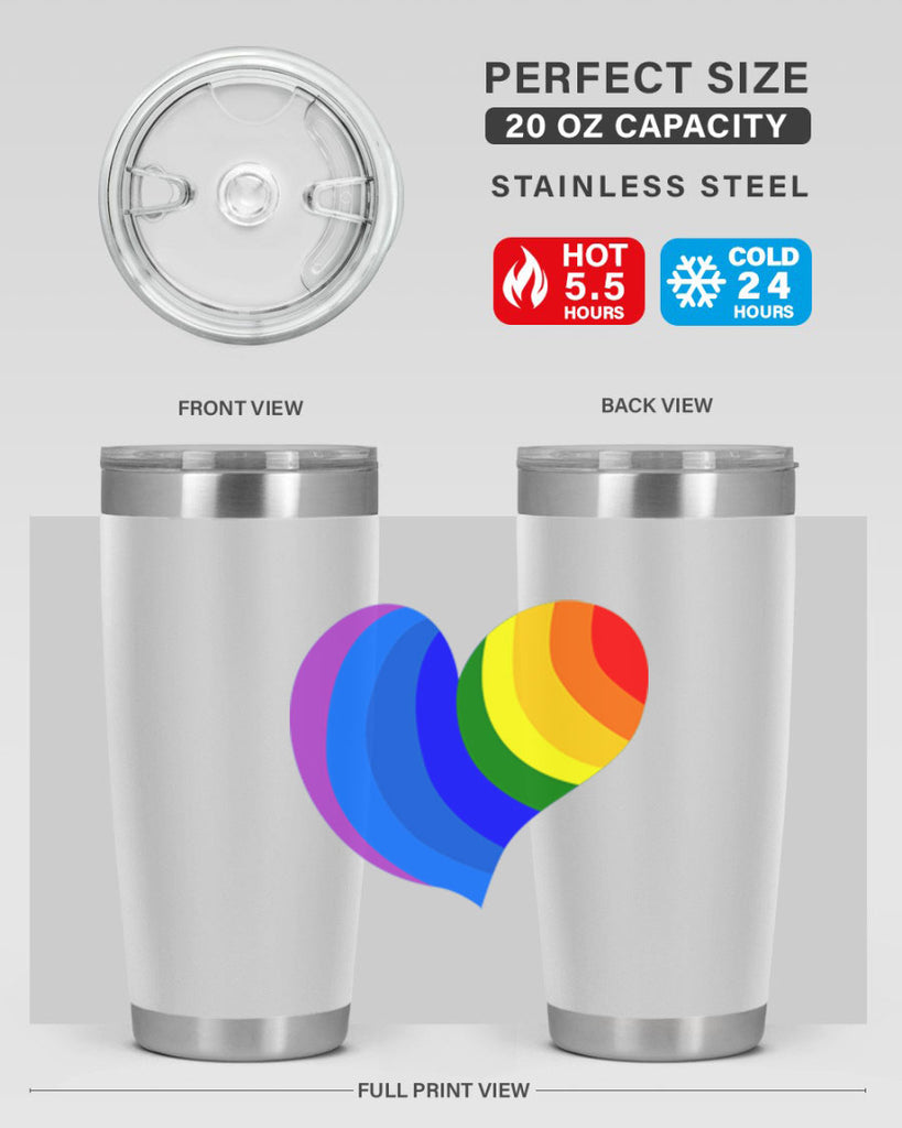 rainbow heart wavy 7#- lgbt- Tumbler