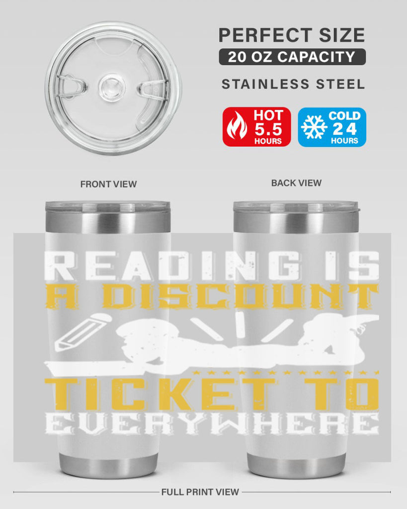 reading is a discount ticket to everywhere 16#- reading- Tumbler
