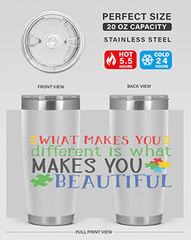 what makes you different is what makes you beautiful Style 3#- autism- Tumbler