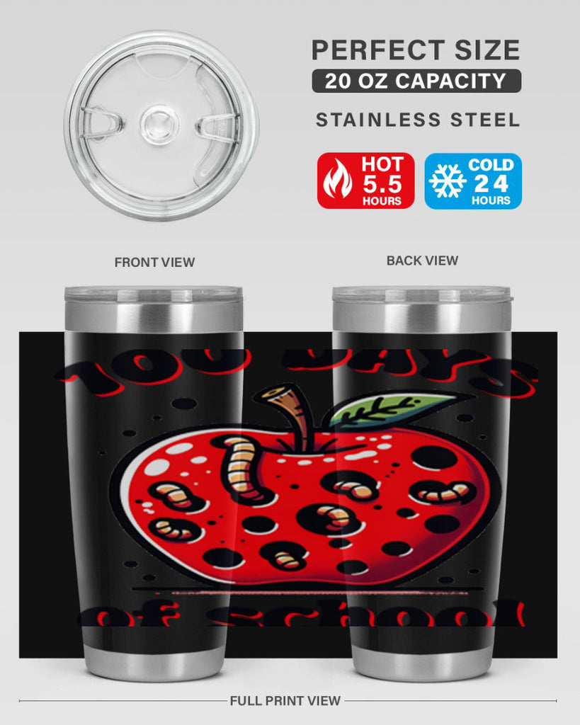 100 Days of School Apple 31#- 100 days of school- Tumbler